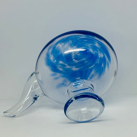 （非耐熱）琉球ガラス　カラカラとお猪口（1客）セット（青：D）