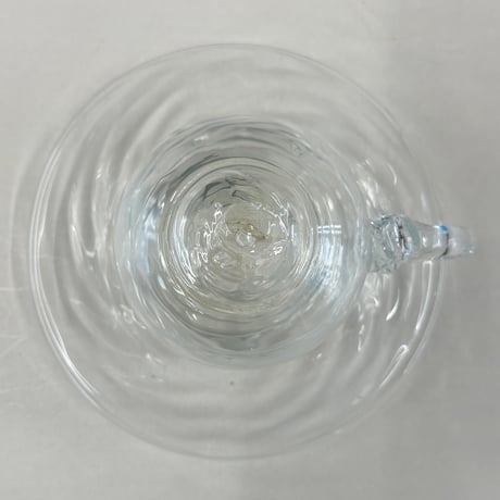 耐熱琉球ガラス　コーヒーカップ＆ソーサー (波模様）