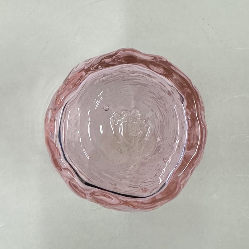 耐熱琉球ガラス 限定カラー「春風ピンク」凸凹（でこぼこ）グラス
