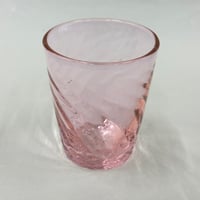 耐熱琉球ガラス　限定色　春風ピンク　グラス小 (波模様）