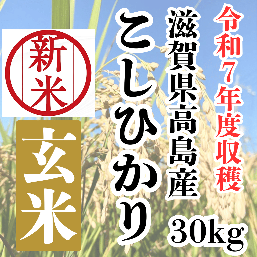 当店自慢の銘柄新米『令和7年度収穫・滋賀県高島産こしひかり玄米