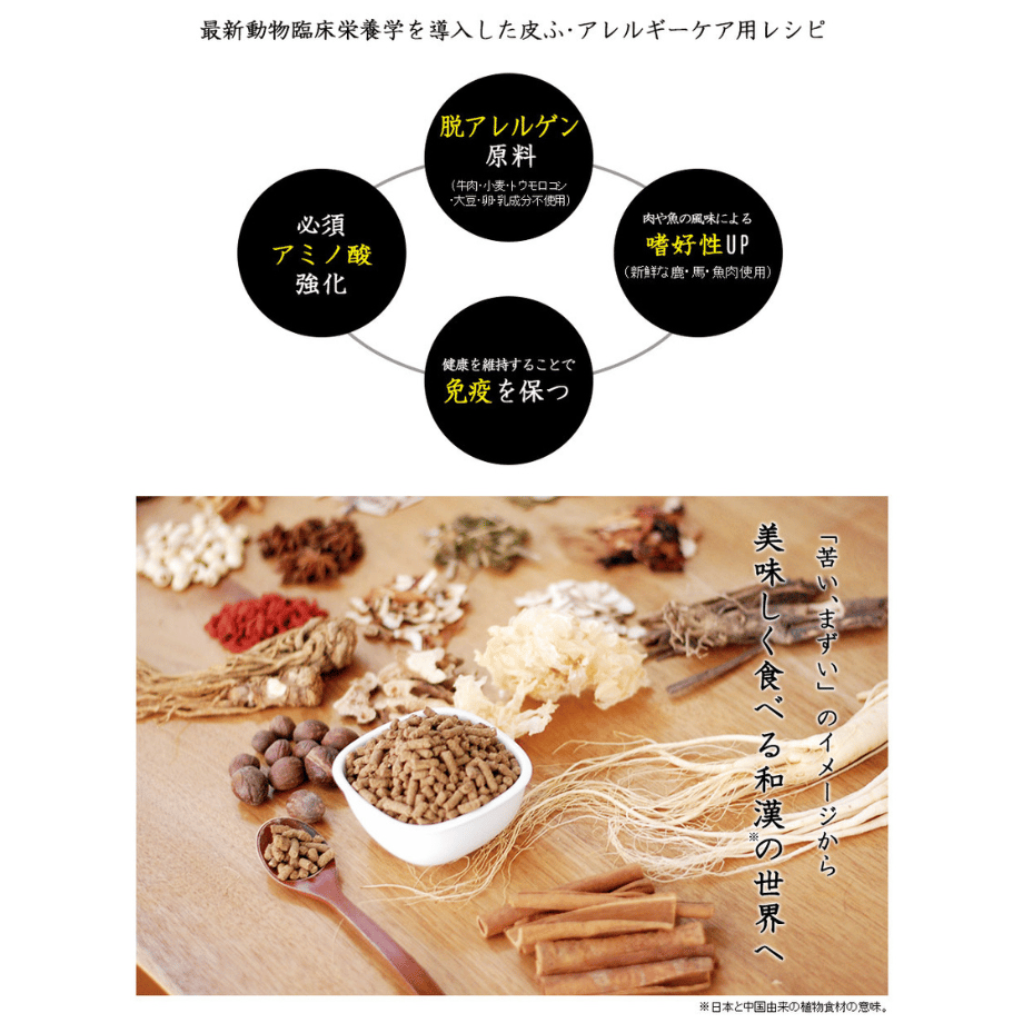 和漢みらいのドッグフード 特別療法食A（皮ふ・アレルギー）1kg/袋