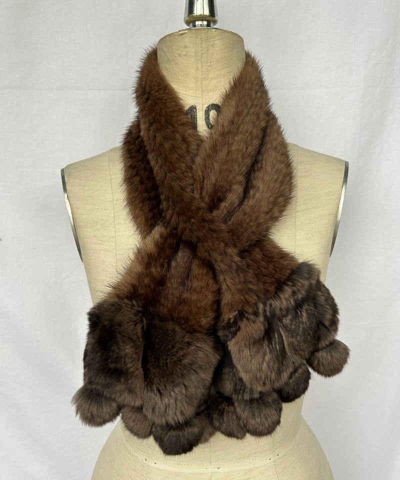 ミンクヤーンチンチラ付きマフラー | 小部産業株式会社 毛皮部 