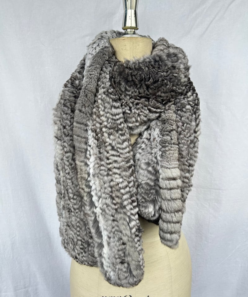 新品未使用　チンチラファーショール チンチラ 大判 ファー ストール ナチュラルカラー : エルベート