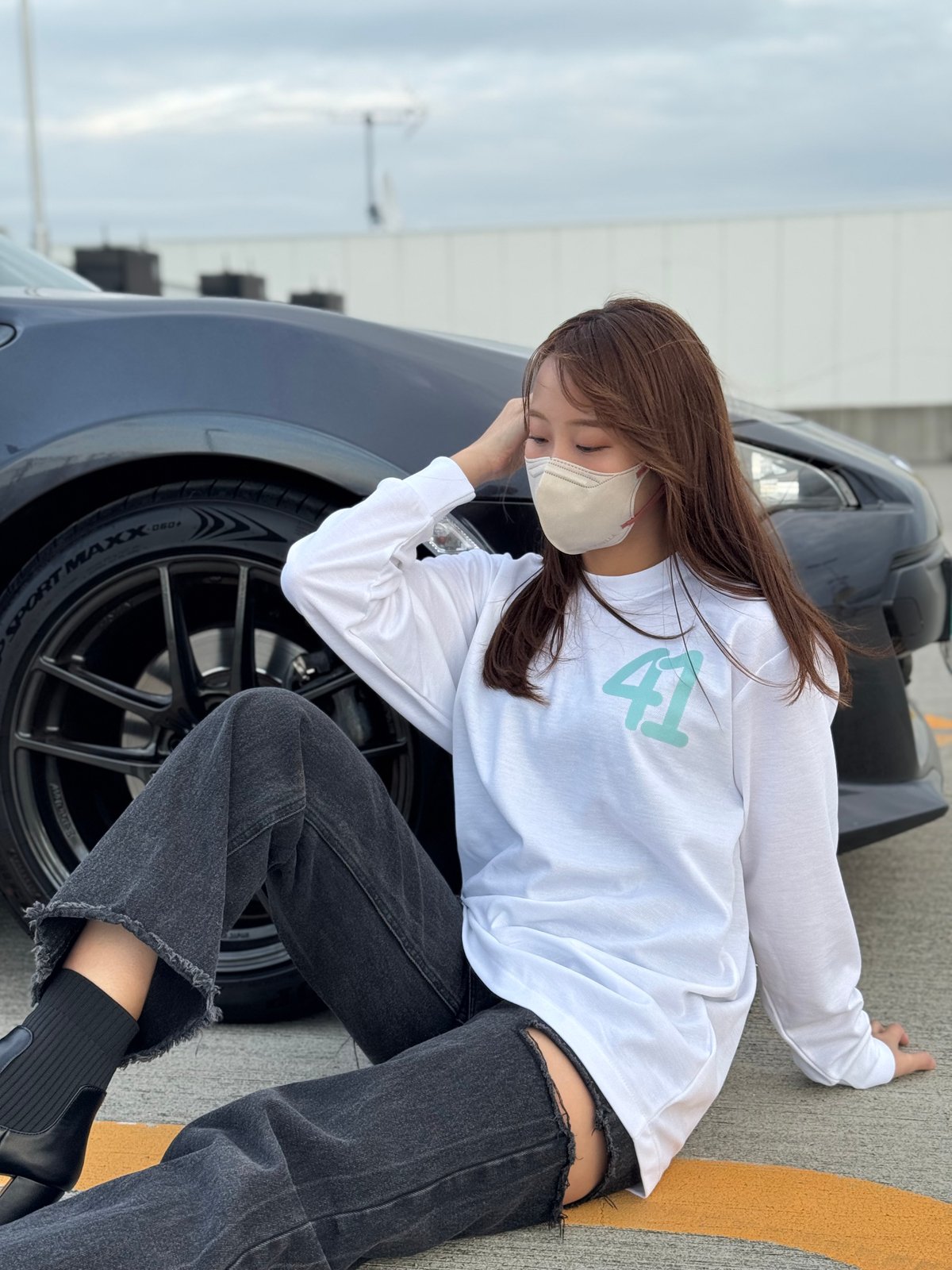 受注生産】しーちゃんロングTシャツ [ホワイト]【🚙オフ会開催記念