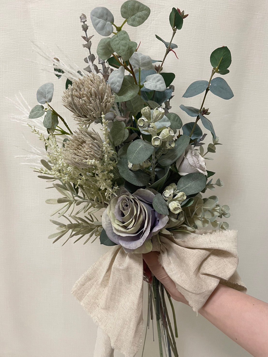 【本日限定セール❗️】Wedding Flowers 結婚式 ブーケ ウエディングクラッチブーケ【受注生産品】WHITE×GREEN×PURPLE