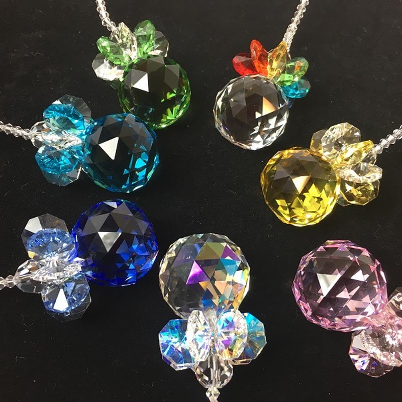 サンキャッチャー お花型 ライトブルー トップ 30mm 金属