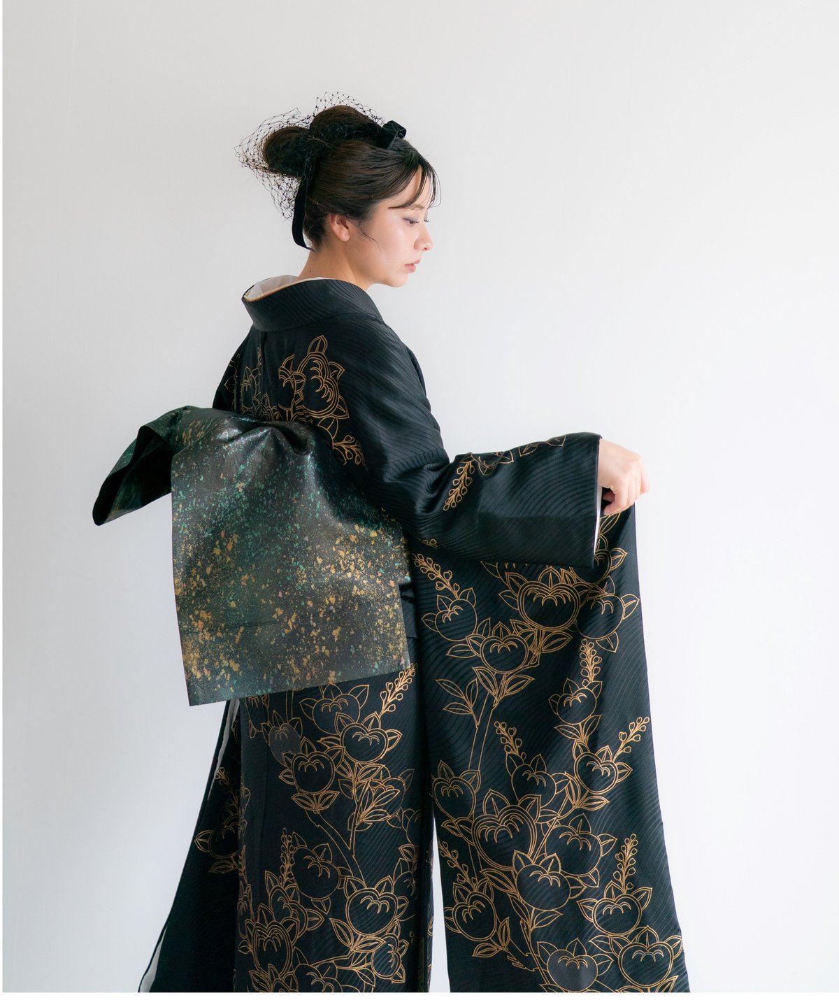 黒 ブロンズ花模様 | lys amie blanc