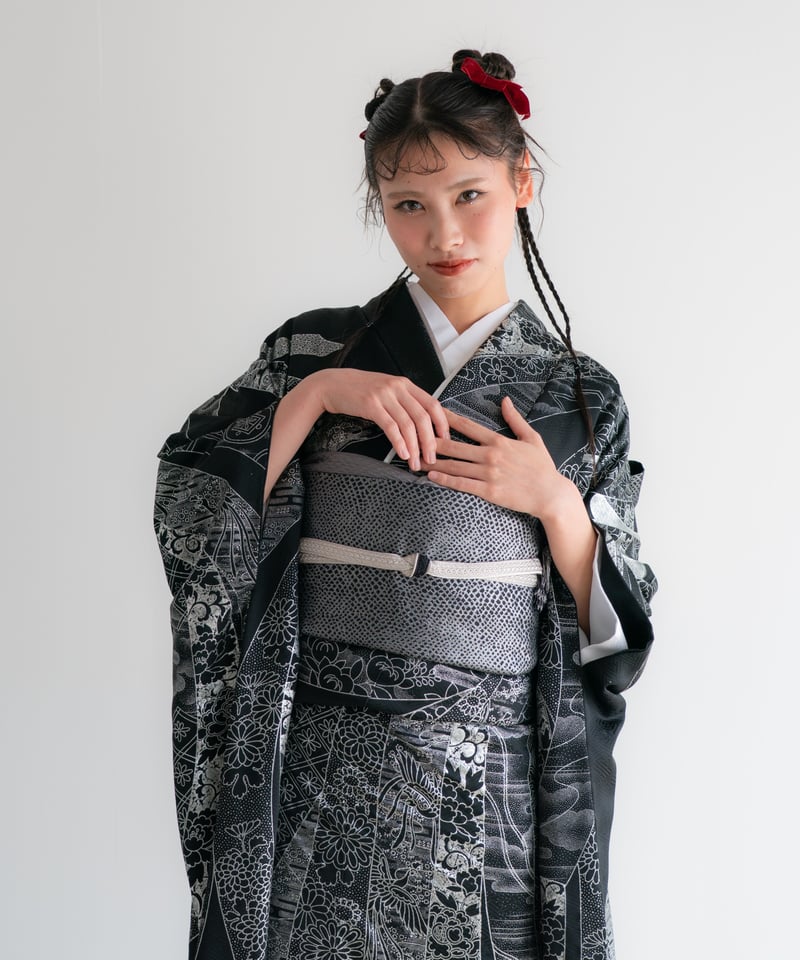黒 シルバー古典柄 | lys amie blanc
