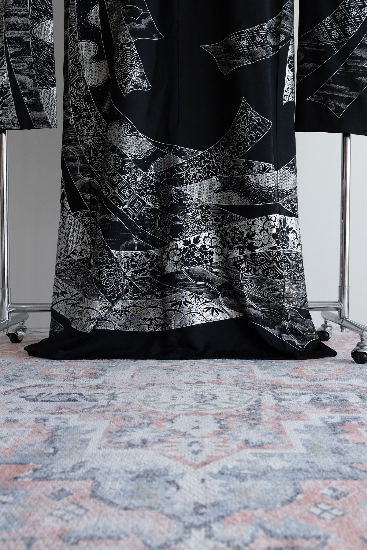 激レア　Randy 花柄毛布 ダブル　黒紫　エレフラ 激レア Randy 花柄毛布 ダブル 黒紫 エレフラ