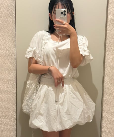 バルーンミニスカート【WHITE】