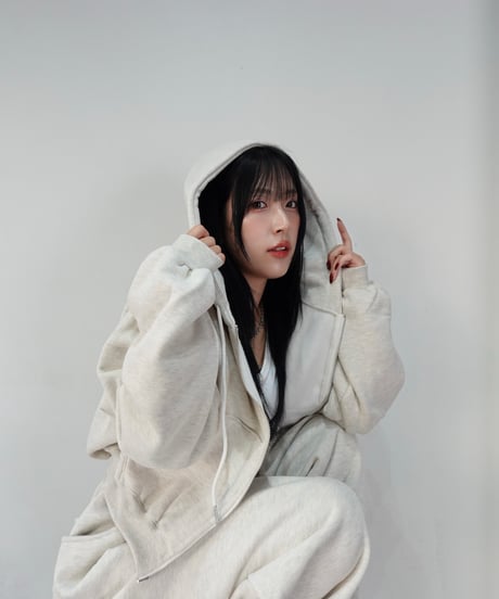 フロントジップアップ スウェットセットアップ【IVORY】