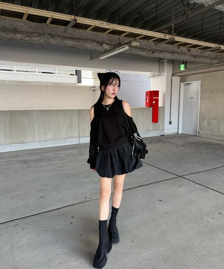 バルーンミニスカート【BLACK】