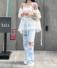 ストレートダメージデニム【Sサイズ】