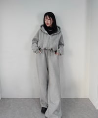 フロントジップアップ スウェットセットアップ【GRAY】