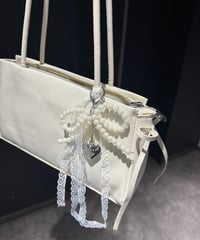 ロングハンドルチャームバッグ【WHITE】