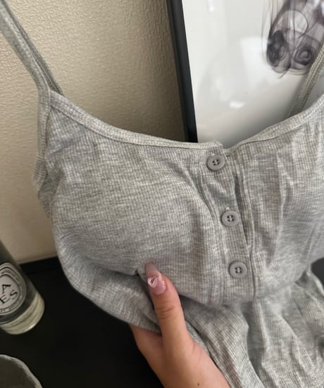 【NEW】パット付フロントボタンキャミ【GRAY】