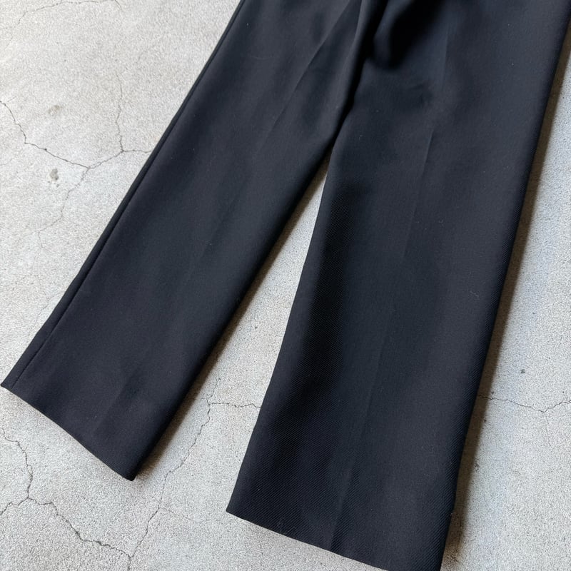AURALEE BLACK WOOL SERGE NARROW SLACKS | LOSER