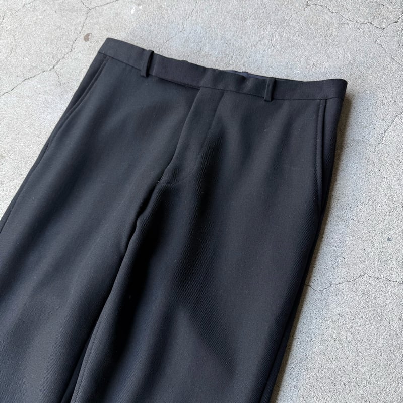 AURALEE BLACK WOOL SERGE NARROW SLACKS | LOSER