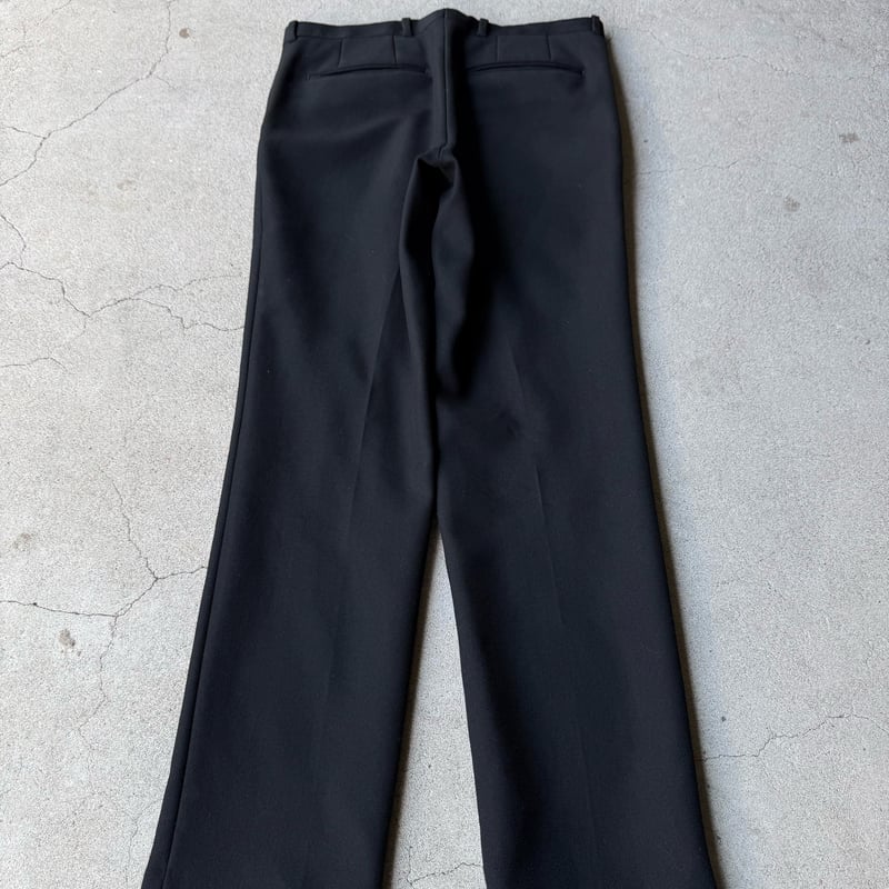 AURALEE BLACK WOOL SERGE NARROW SLACKS | LOSER