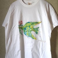 手描きTシャツ「とり」半袖Lサイズ