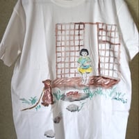手描きTシャツ「おばあちゃん家」半袖Lサイズ