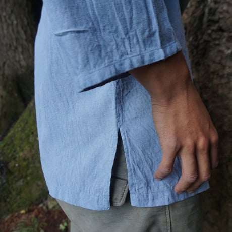 野良着・風来坊シャツ　うずうず　藍錠染L