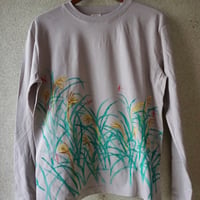 手描きTシャツ「ススキが原」長袖Mサイズ