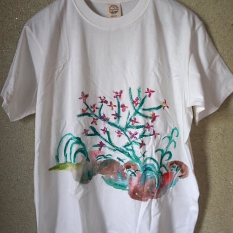 手描きTシャツ「自由な雑草」半袖Mサイズ
