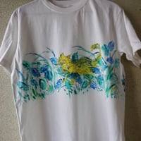 手描きTシャツ「迷い猫」半袖Mサイズ