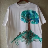 手描きTシャツ「のんびり昼寝」半袖XLサイズ