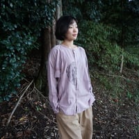 野良着・風来坊シャツ　うずうず　べんがら染めL