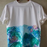 手描きTシャツ「蓮」半袖Sサイズ