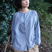 野良着・風来坊シャツ　うずうず　藍錠染L