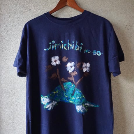手描きTシャツ「ジミチビロゴ絵」半袖XLサイズ