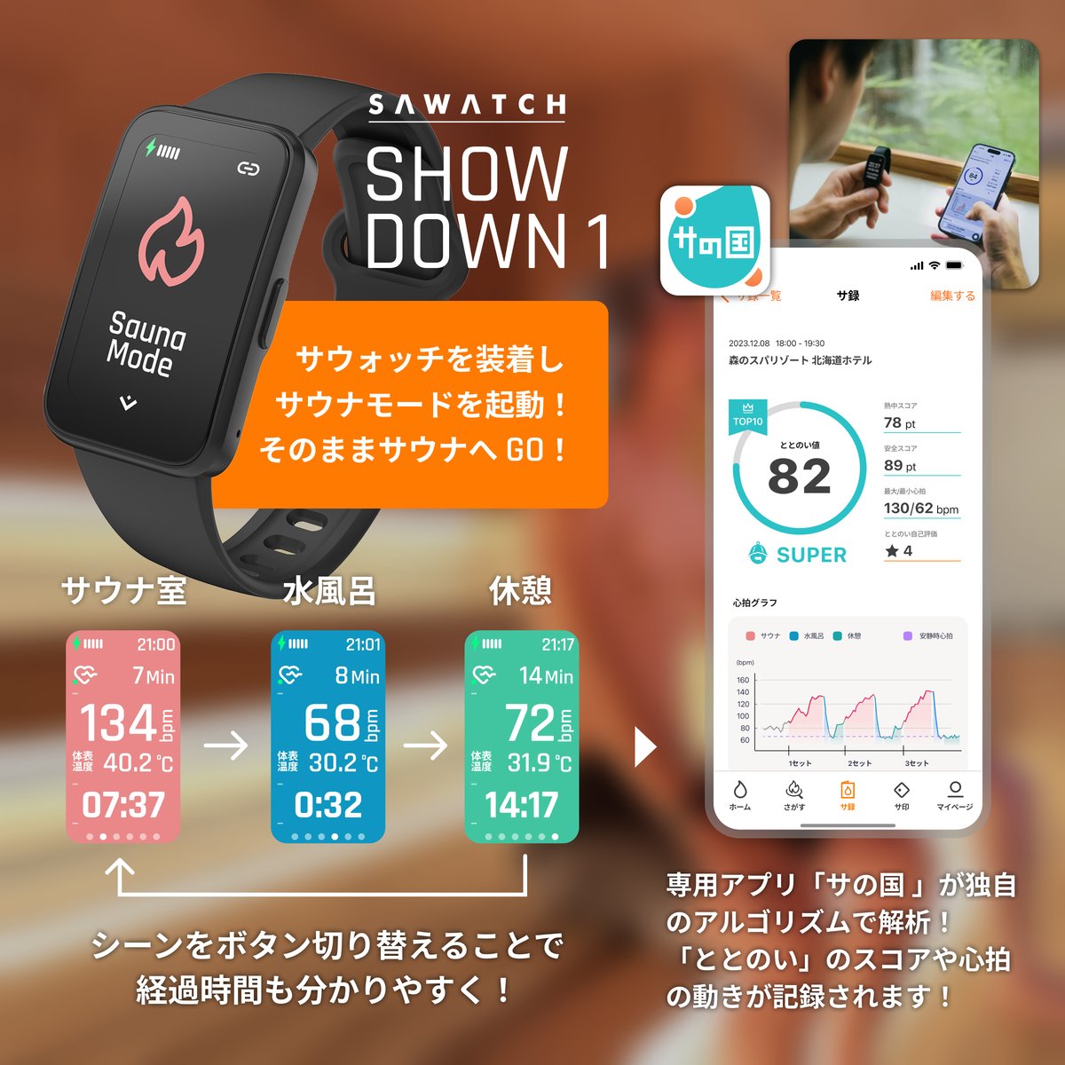 サウォッチ　SHOWDOWN1 サの国　サウナウォッチ サウォッチ SHOWDOWN1【一般販売】 | 100plus Webstore