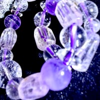 お客様御依頼品 虹入り紫、黄クンツァイトブレス
