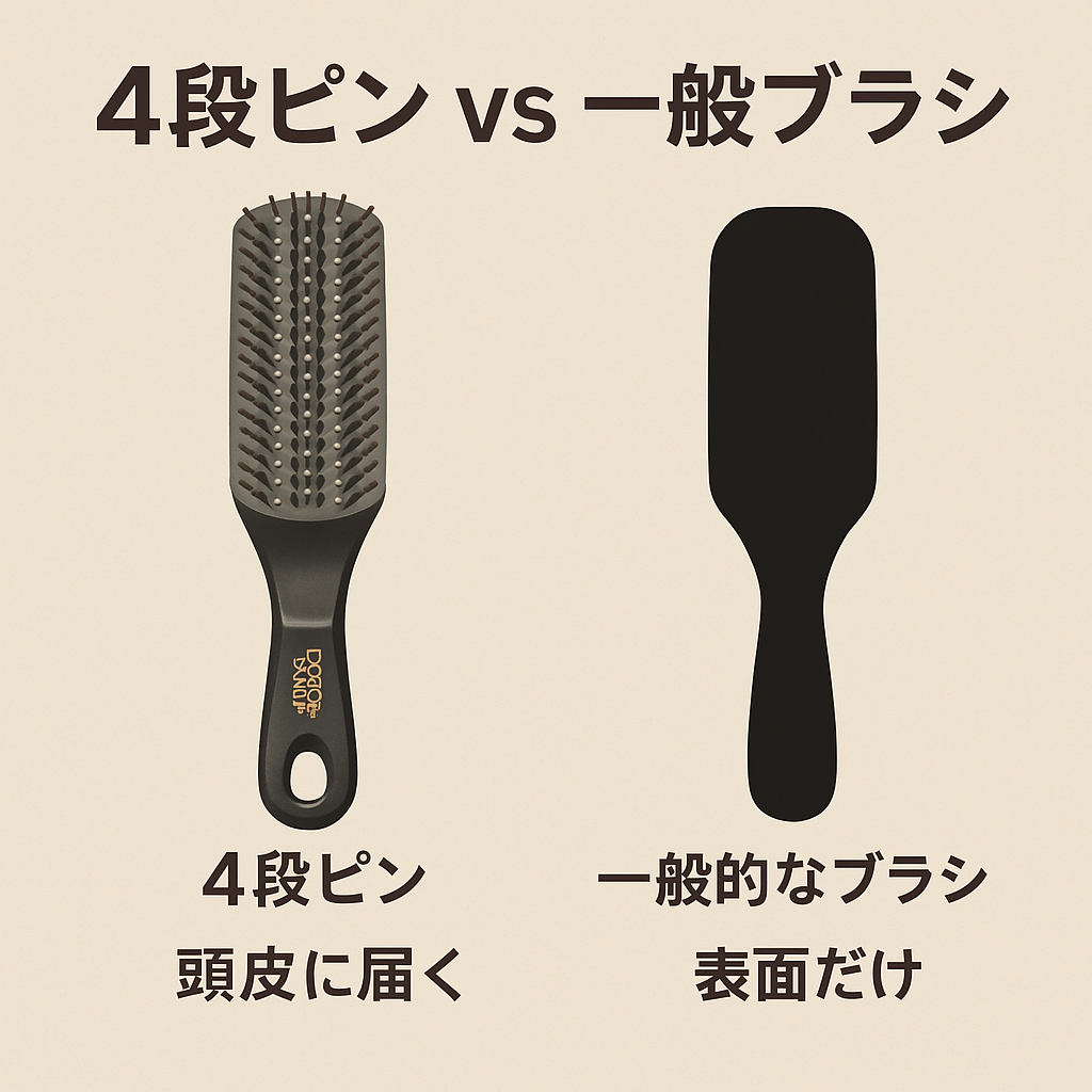 ドクターズスカルプ ヘアケアブラシ（ブラック）/ 日本製 / 4段ピンで