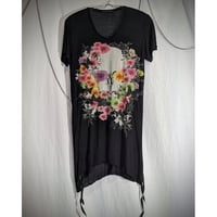 【Kmrii】glitter flower skull T