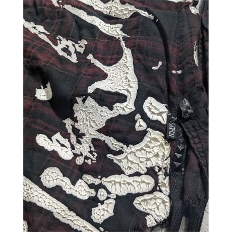【Kmrii】distressed skull paint shirts