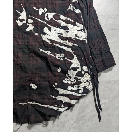 【Kmrii】distressed skull paint shirts