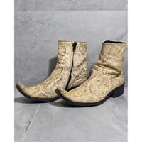 【5351 POUR LES HOMMES】2000s python pointed toe boots