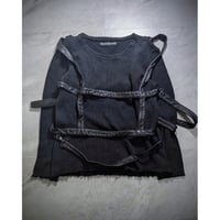 【AVAN TRANCE】leather harness distressed knit