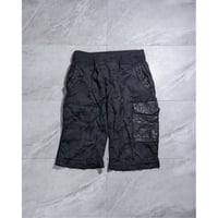 【14th addiction】leather docking camouflage shorts