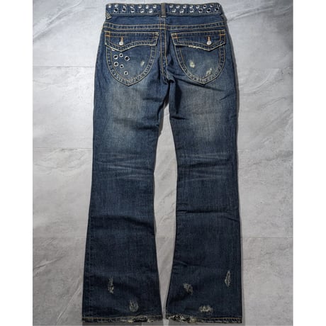【Jackrose】eyelet flare jeans