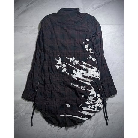 【Kmrii】distressed skull paint shirts