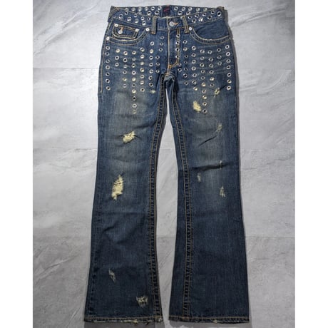 【Jackrose】eyelet flare jeans