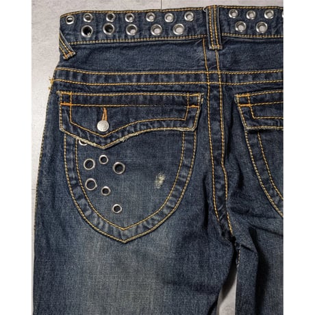 【Jackrose】eyelet flare jeans