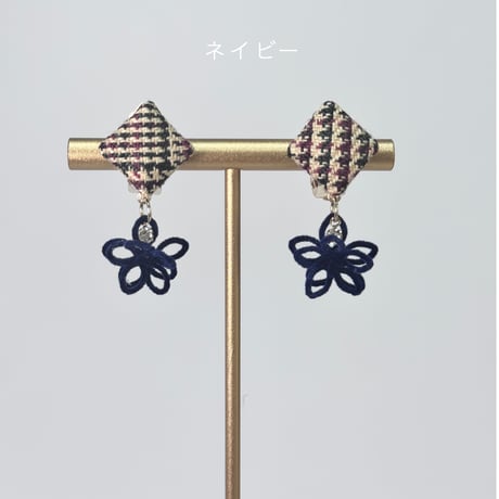 千鳥柄×ワイヤーモールフラワー（小）