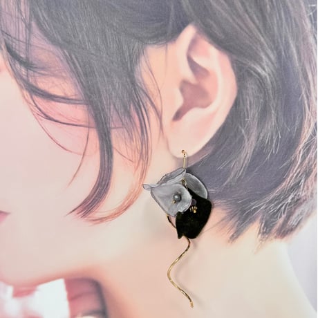 花びらシフォン&スウェードメタルライン